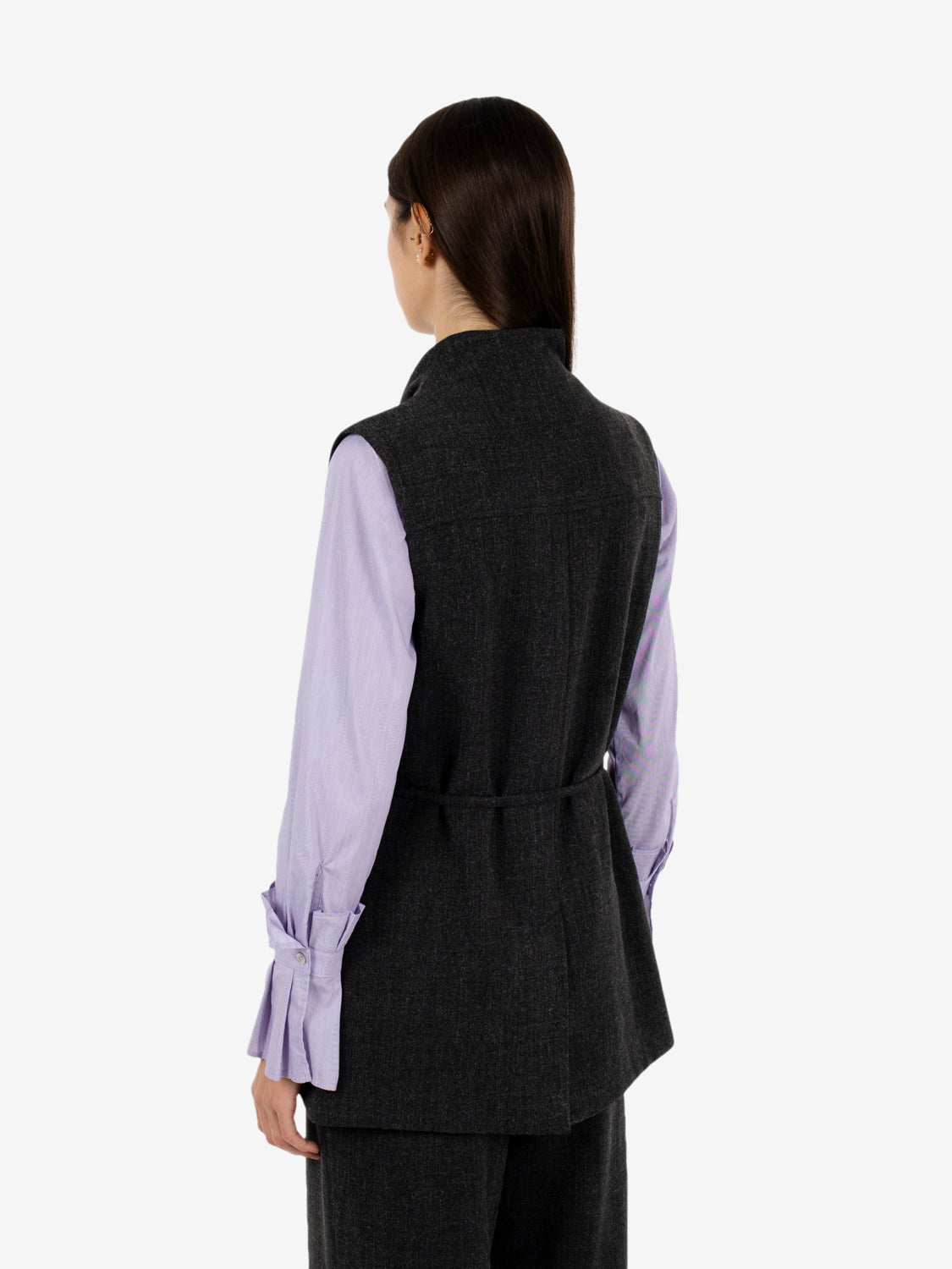 Gilet melange grigio scuro