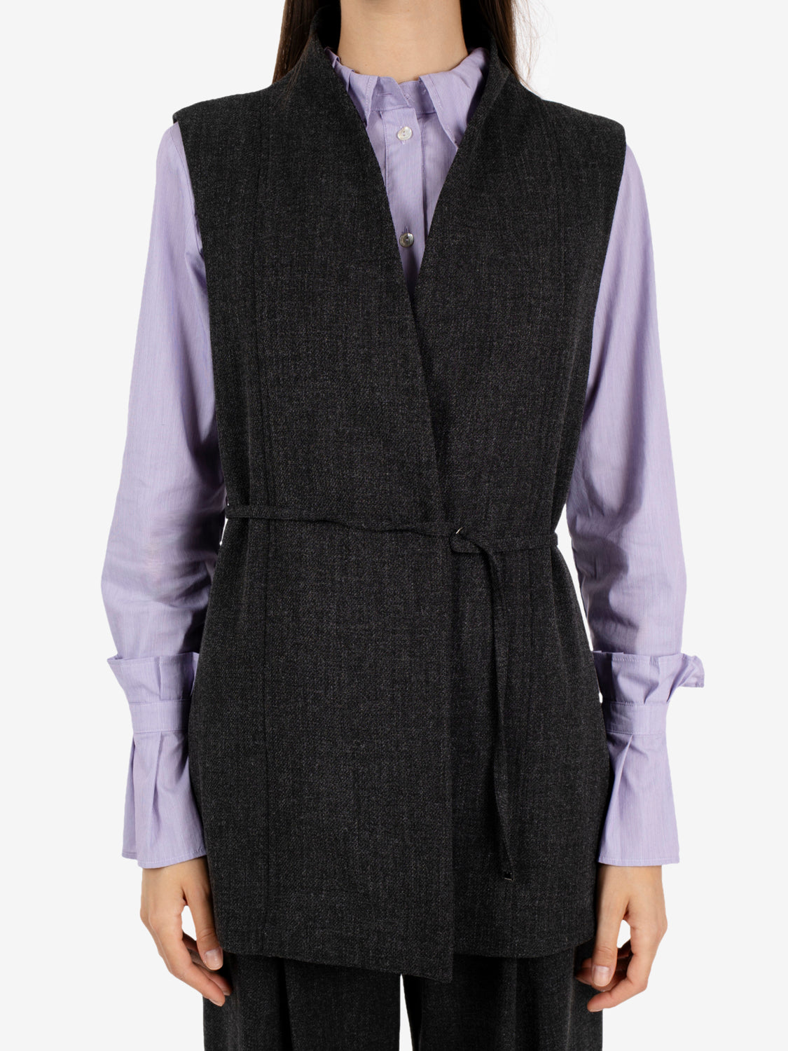 Gilet melange grigio scuro