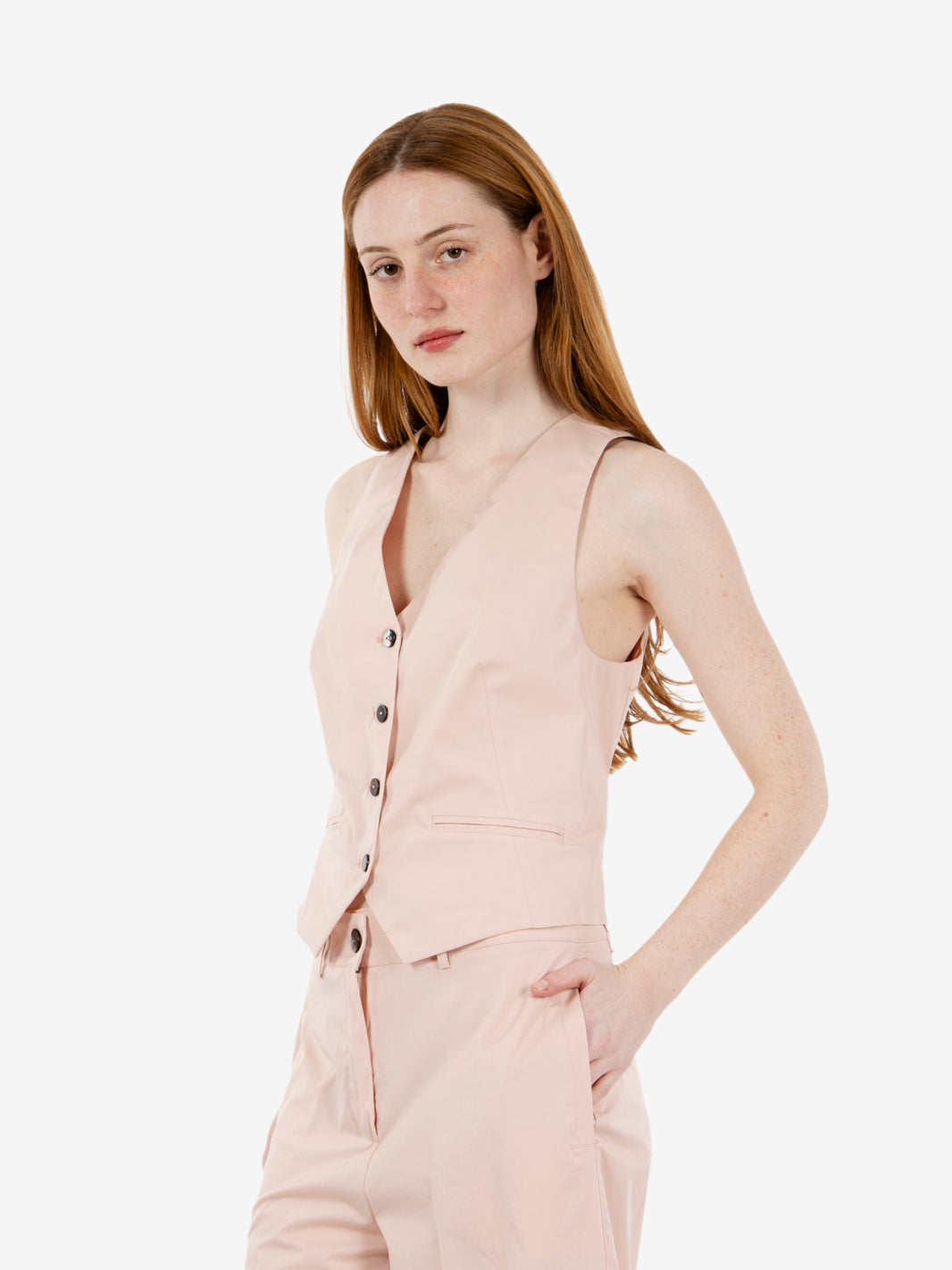 Gilet monopetto blush