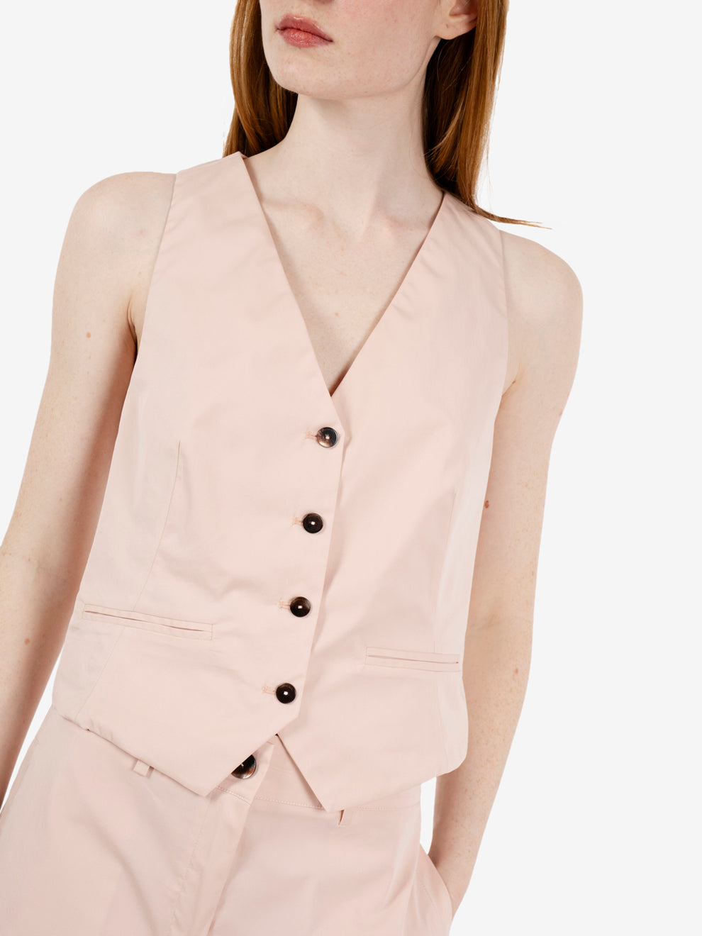 Gilet monopetto blush