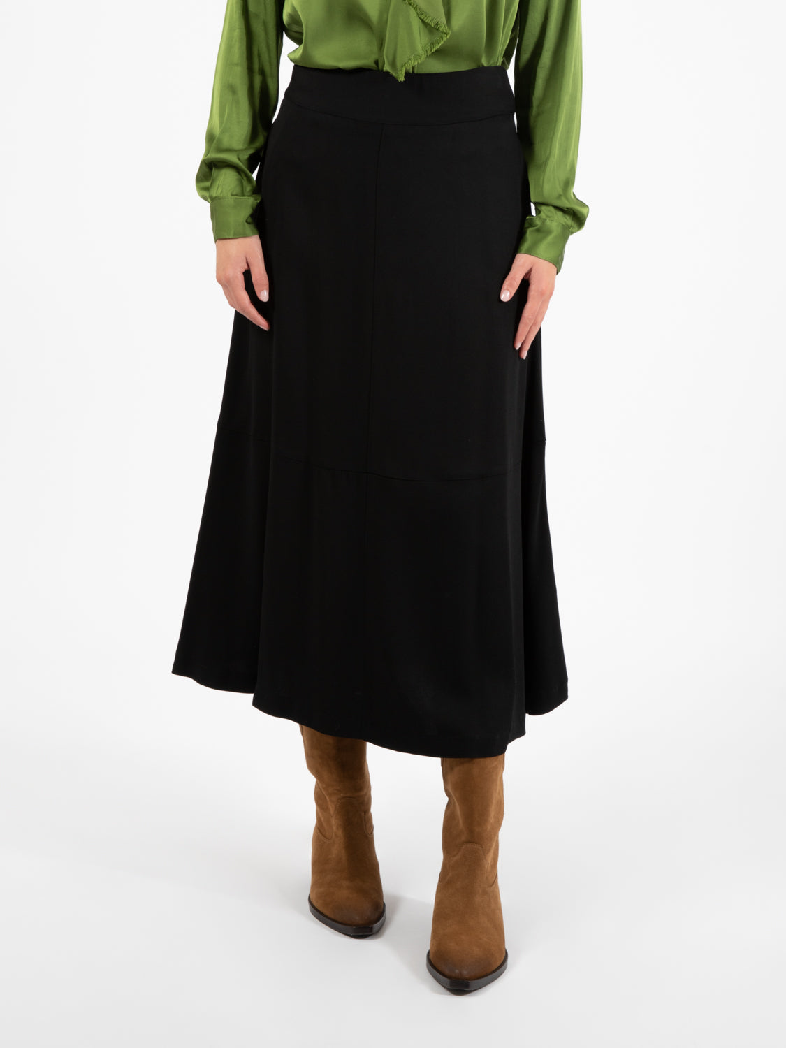 Black Diamond Midi Wide Skirt