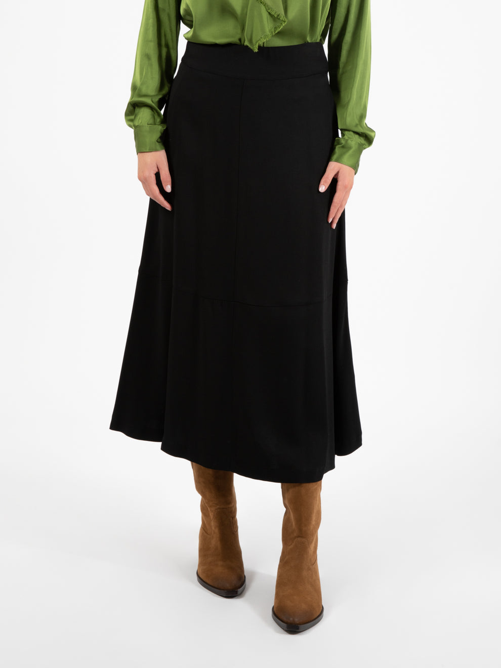 Black Diamond Midi Wide Skirt