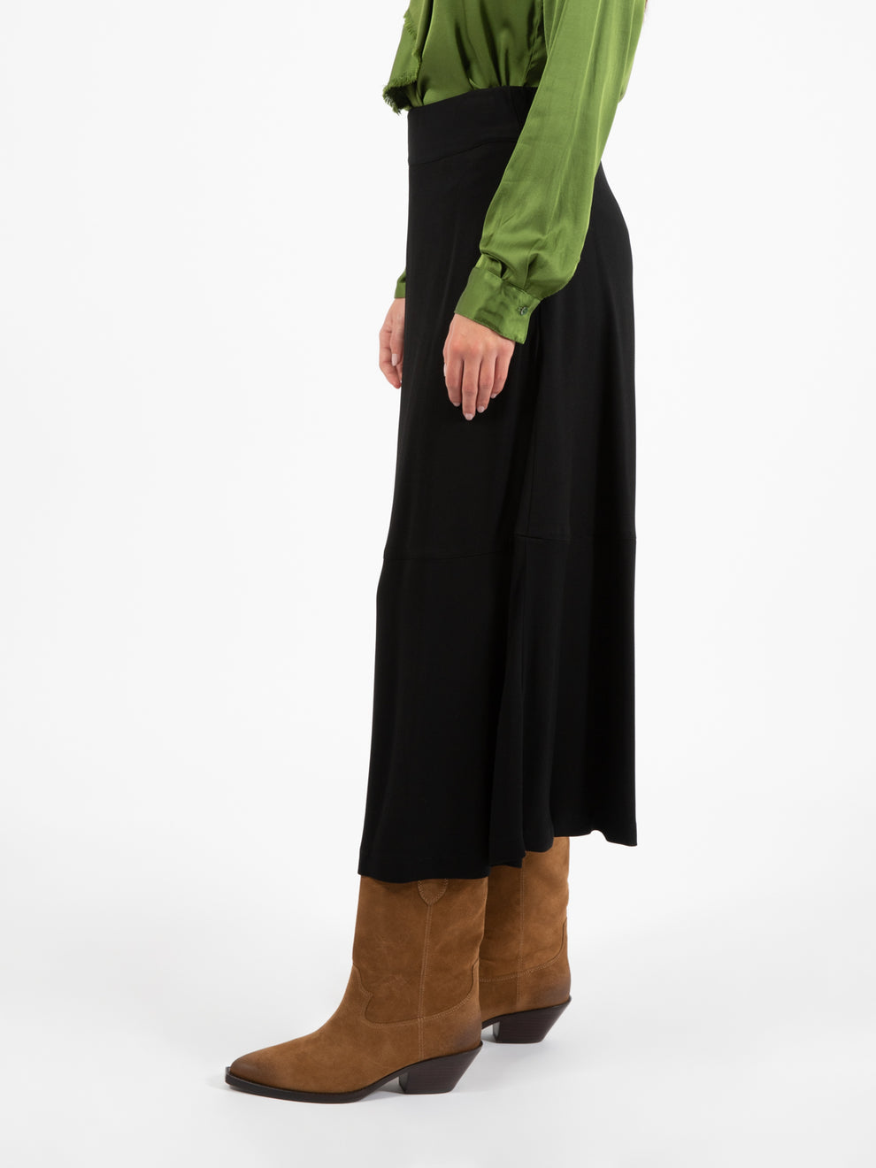 Black Diamond Midi Wide Skirt