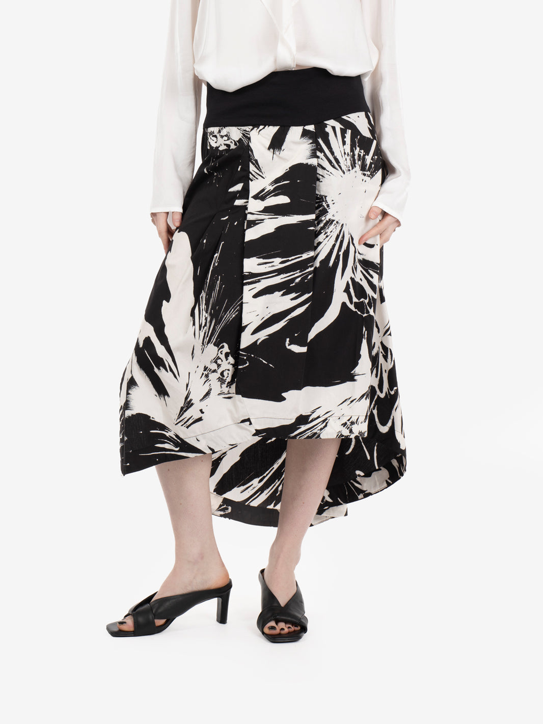 Gonna midi in fantasia nero / bianco