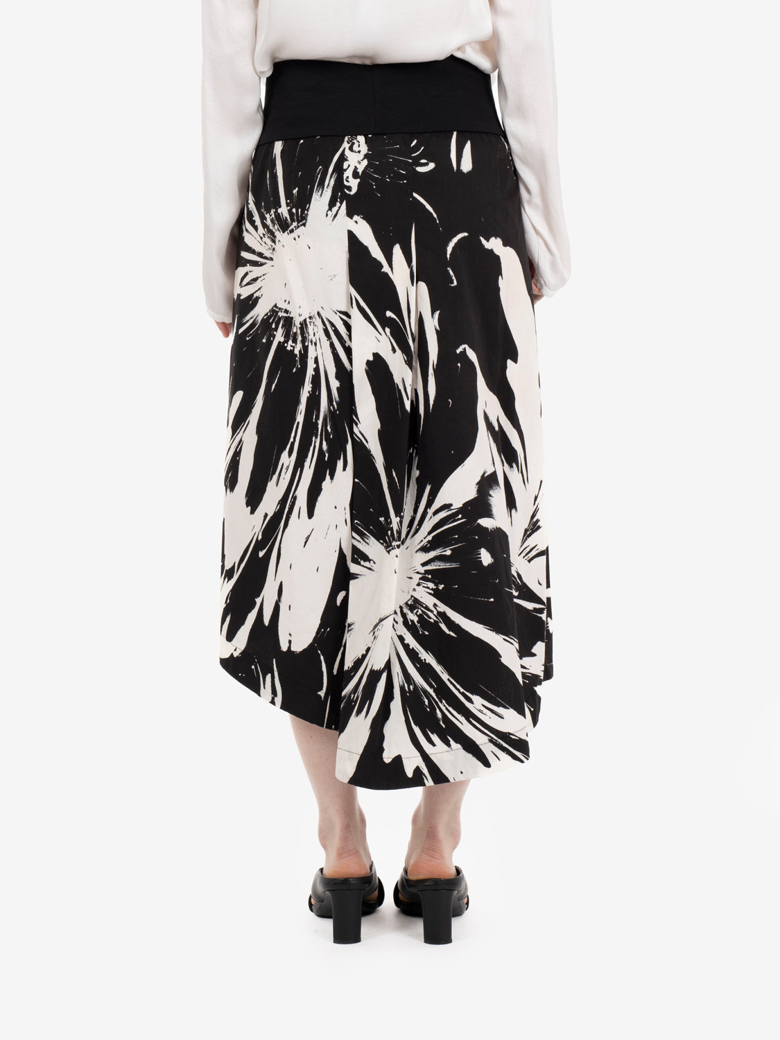 Gonna midi in fantasia nero / bianco