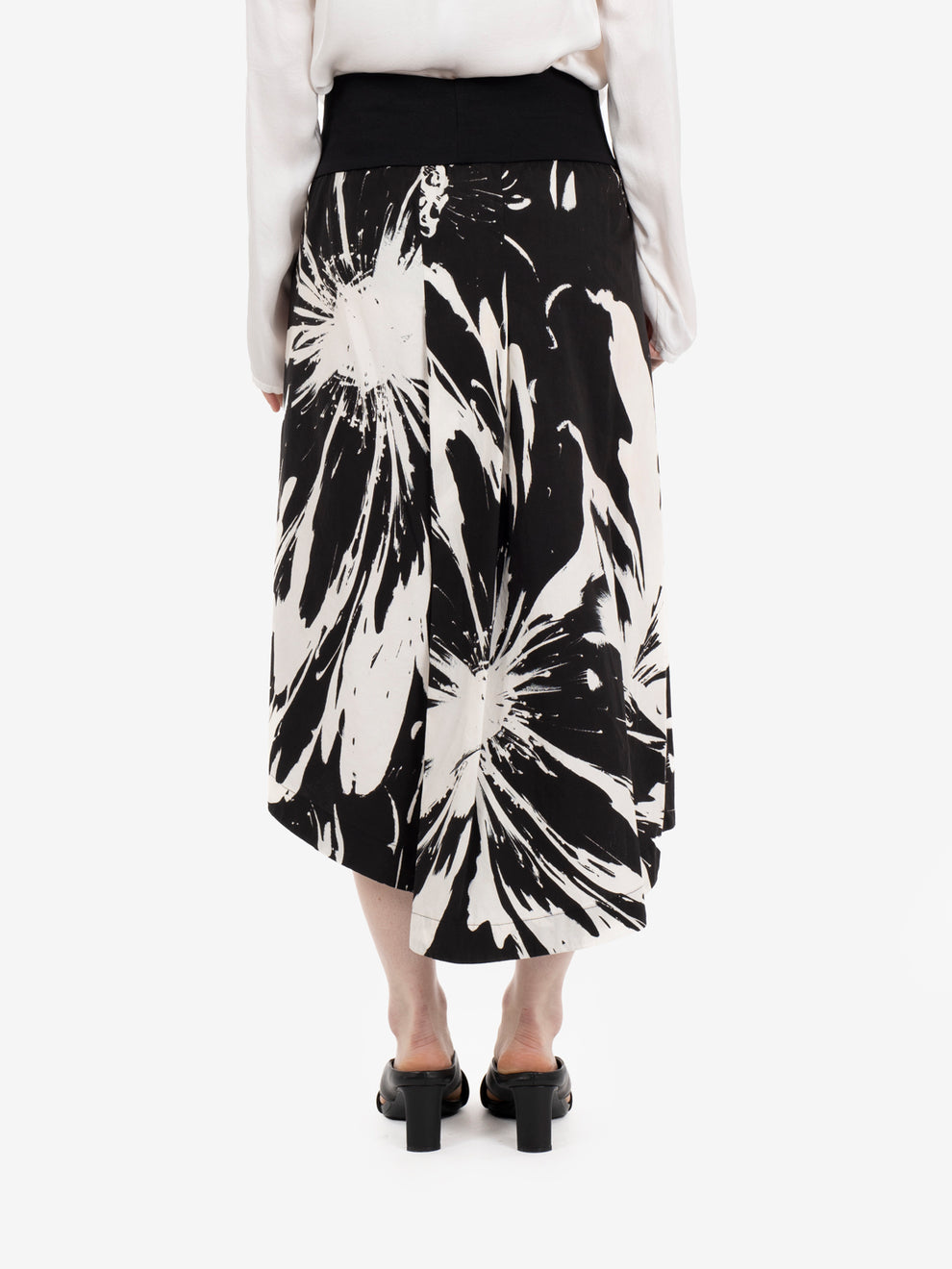 Gonna midi in fantasia nero / bianco