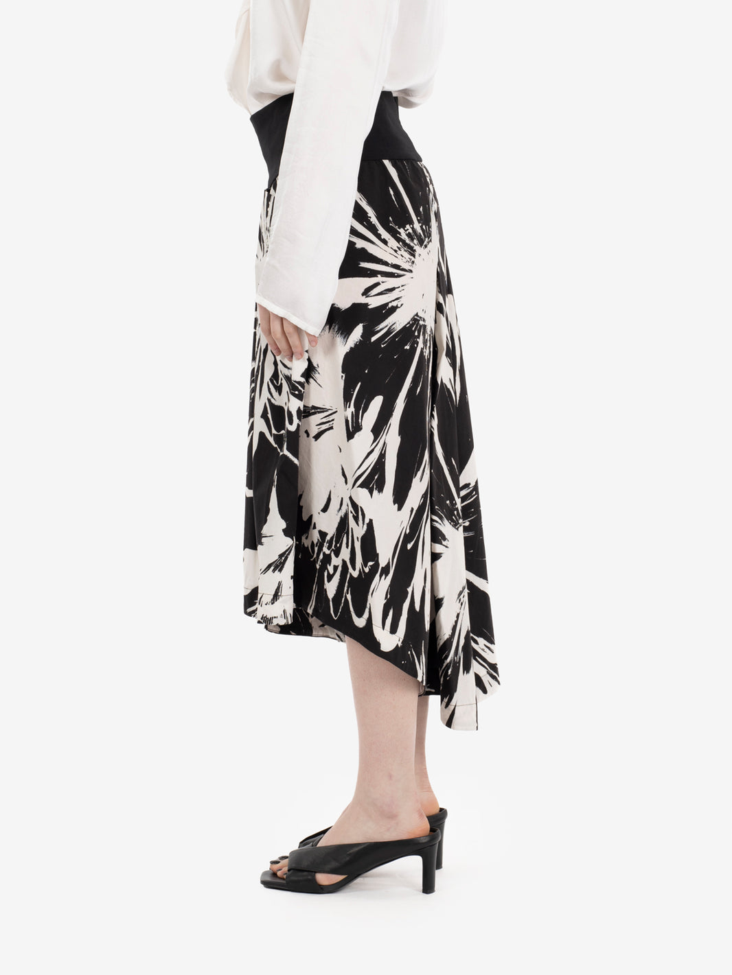 Gonna midi in fantasia nero / bianco