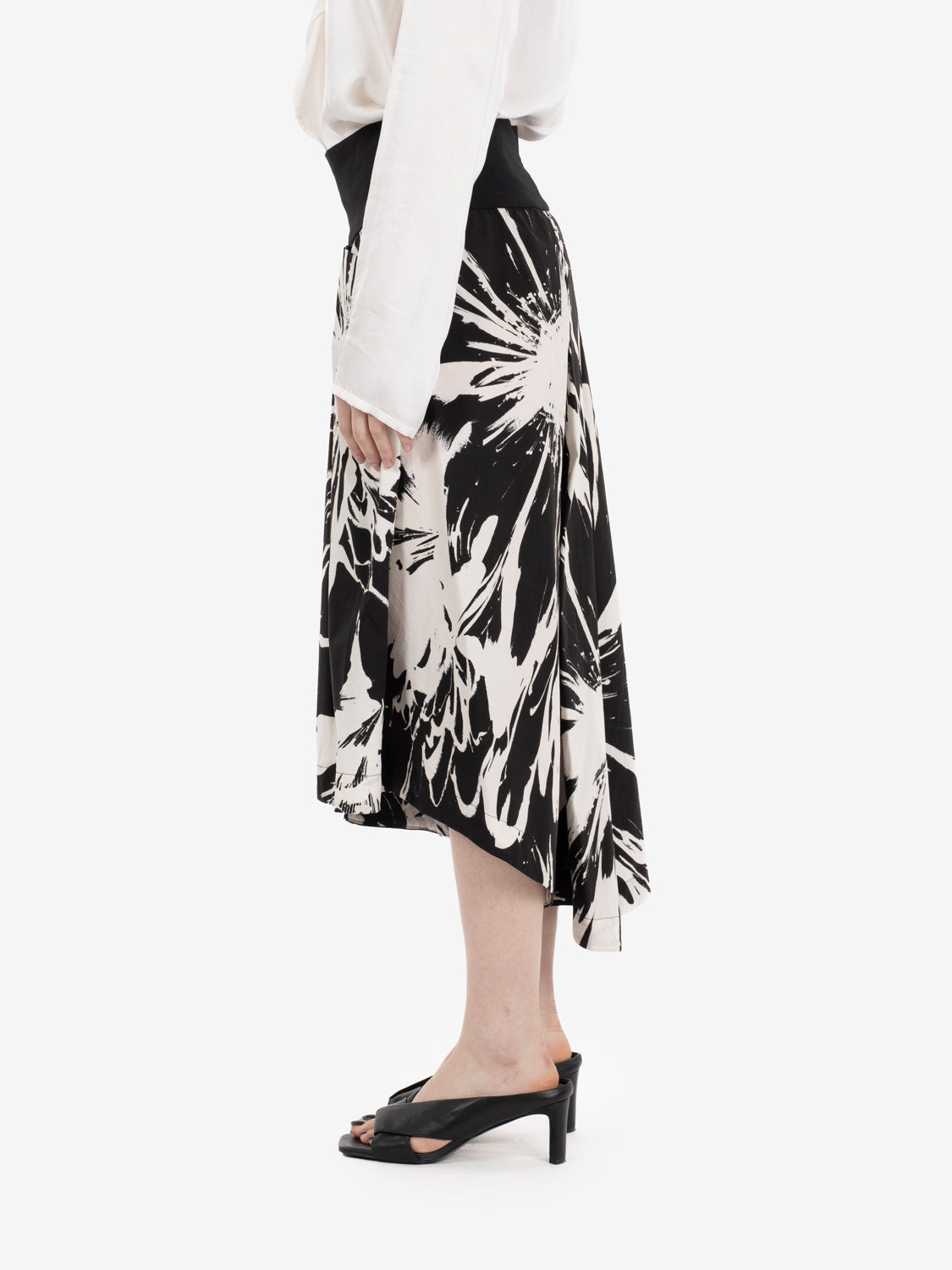 Gonna midi in fantasia nero / bianco