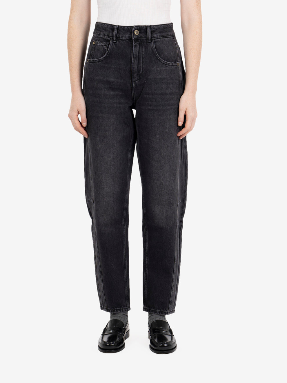 Jeans barrel fit nero
