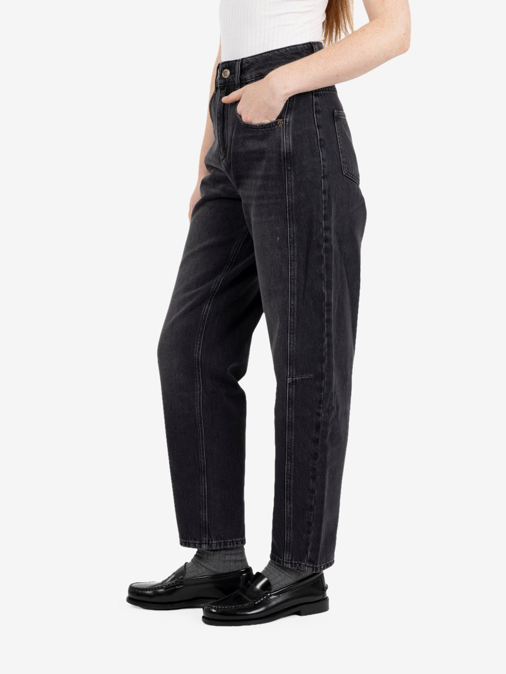 Jeans barrel fit nero