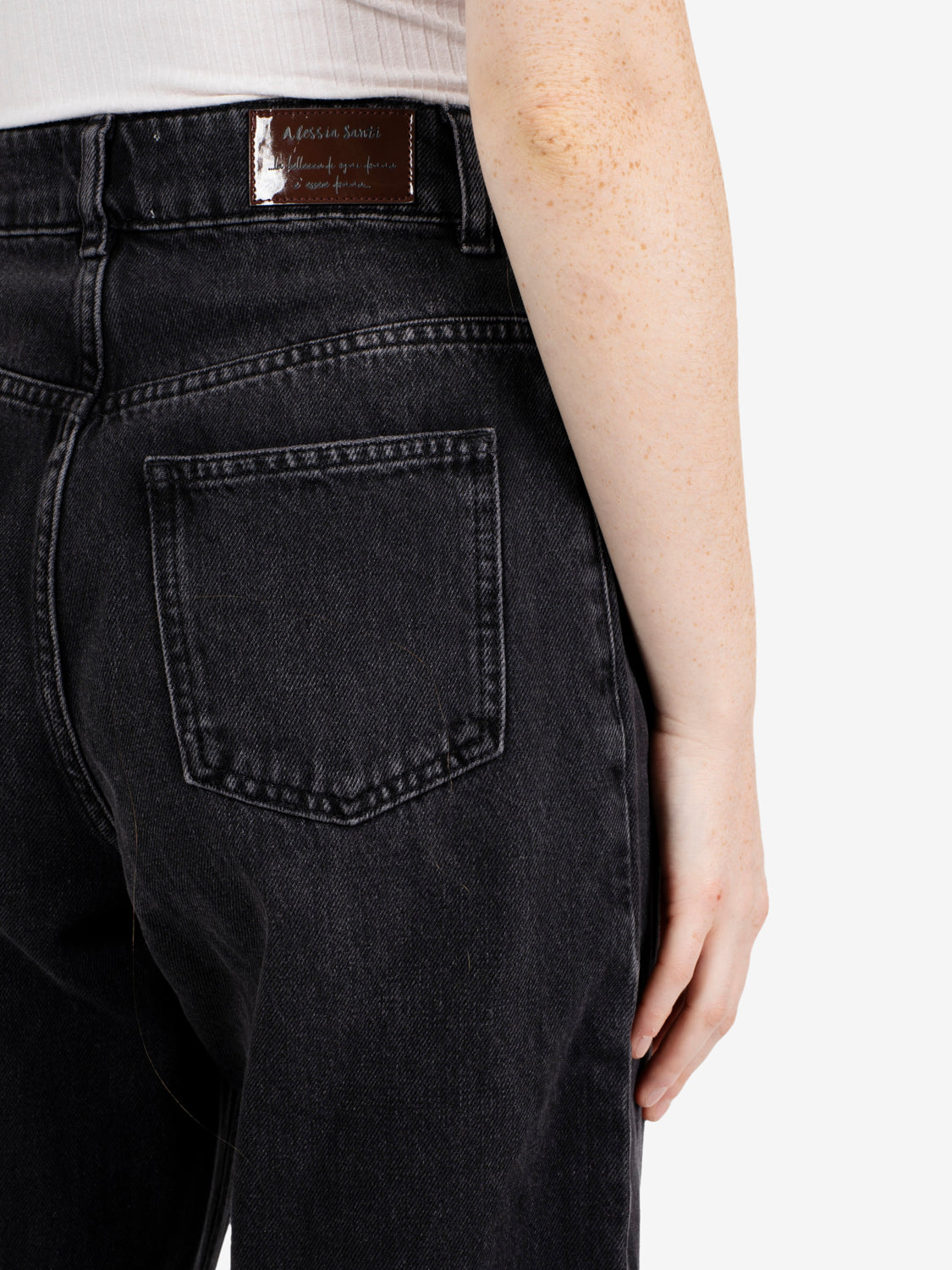 Jeans barrel fit nero