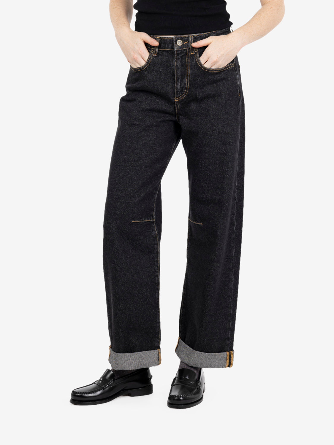 Jeans barrel fit scuro