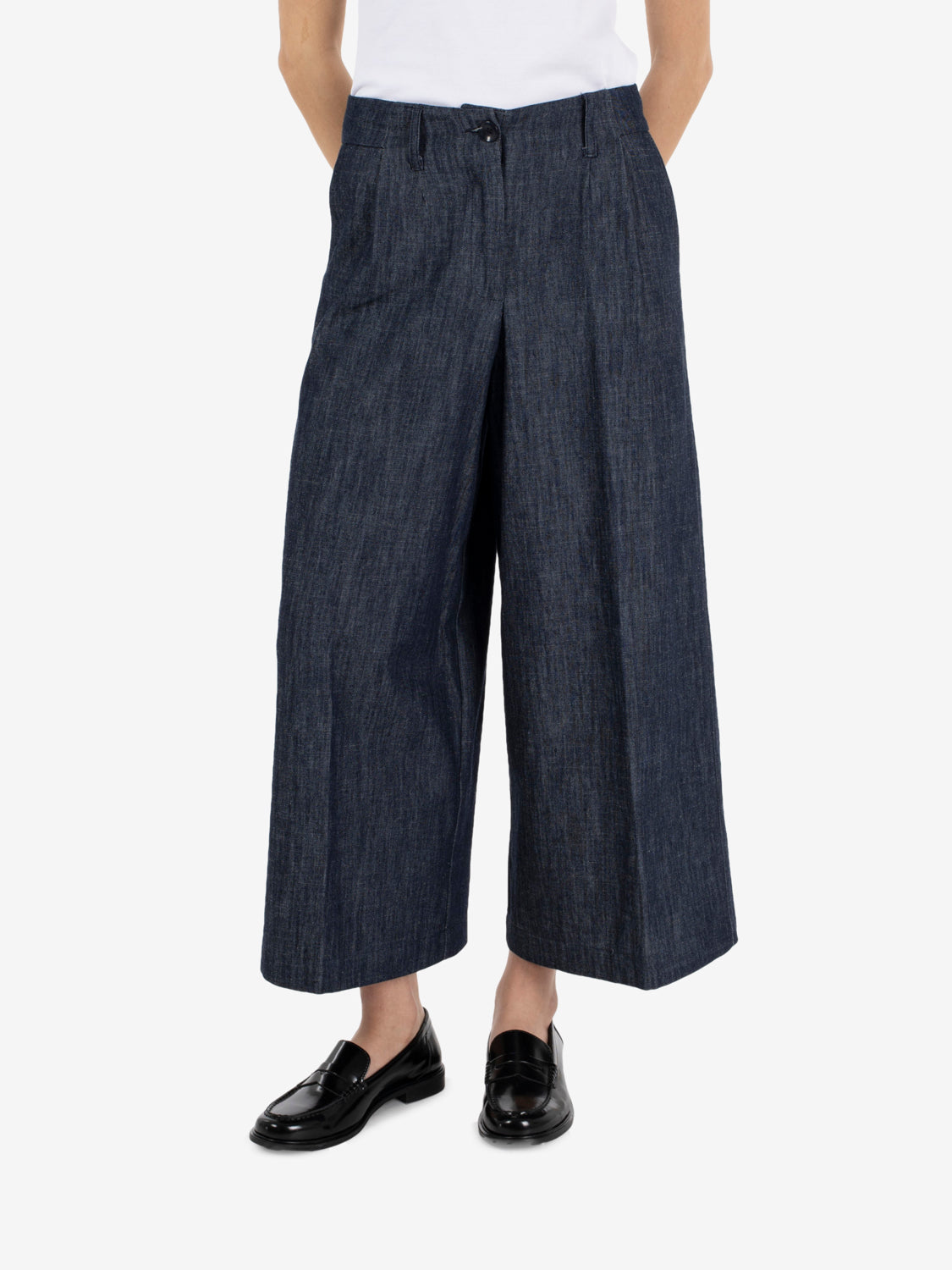 Dark denim palazzo jeans