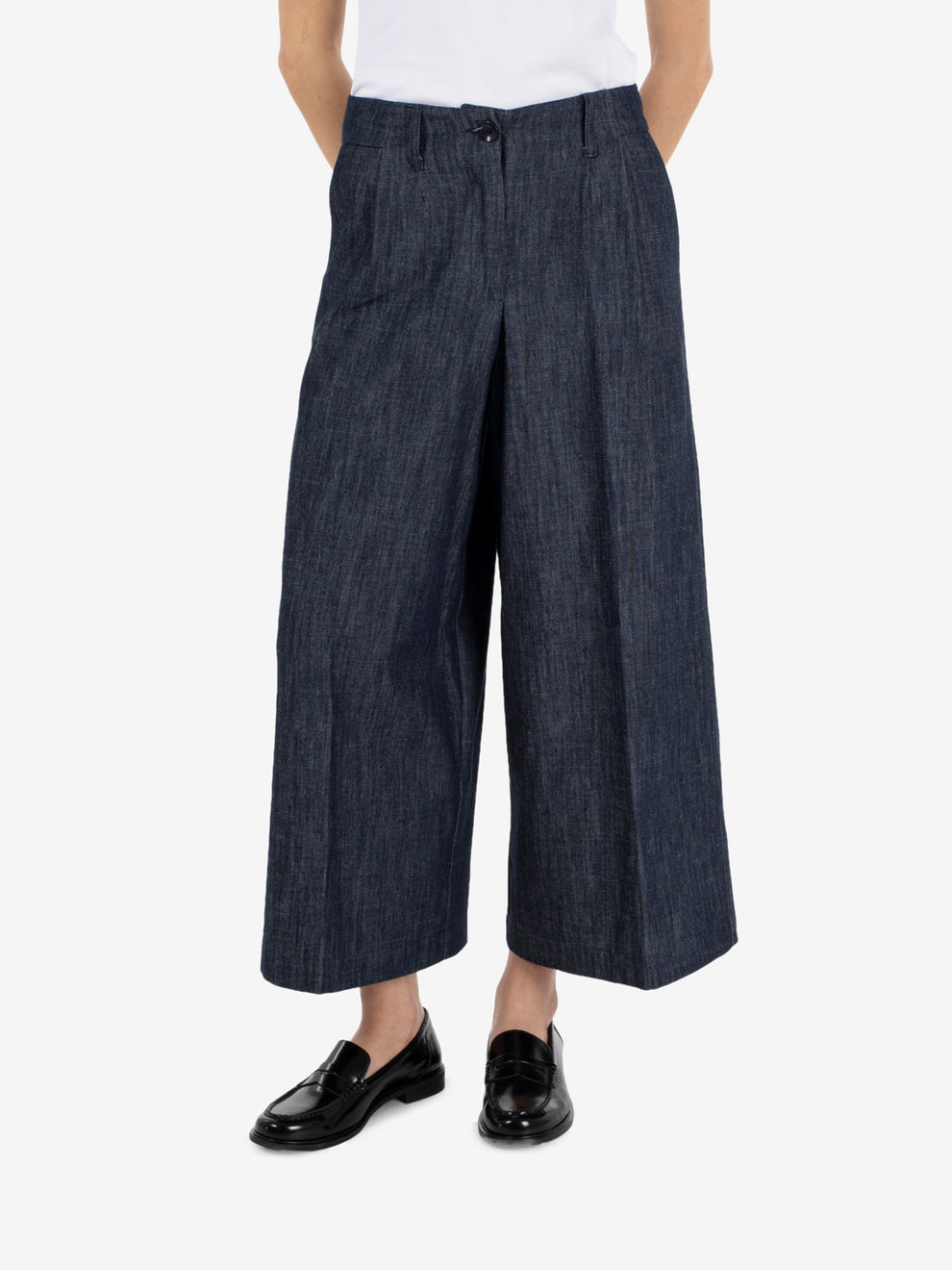 Dark denim palazzo jeans