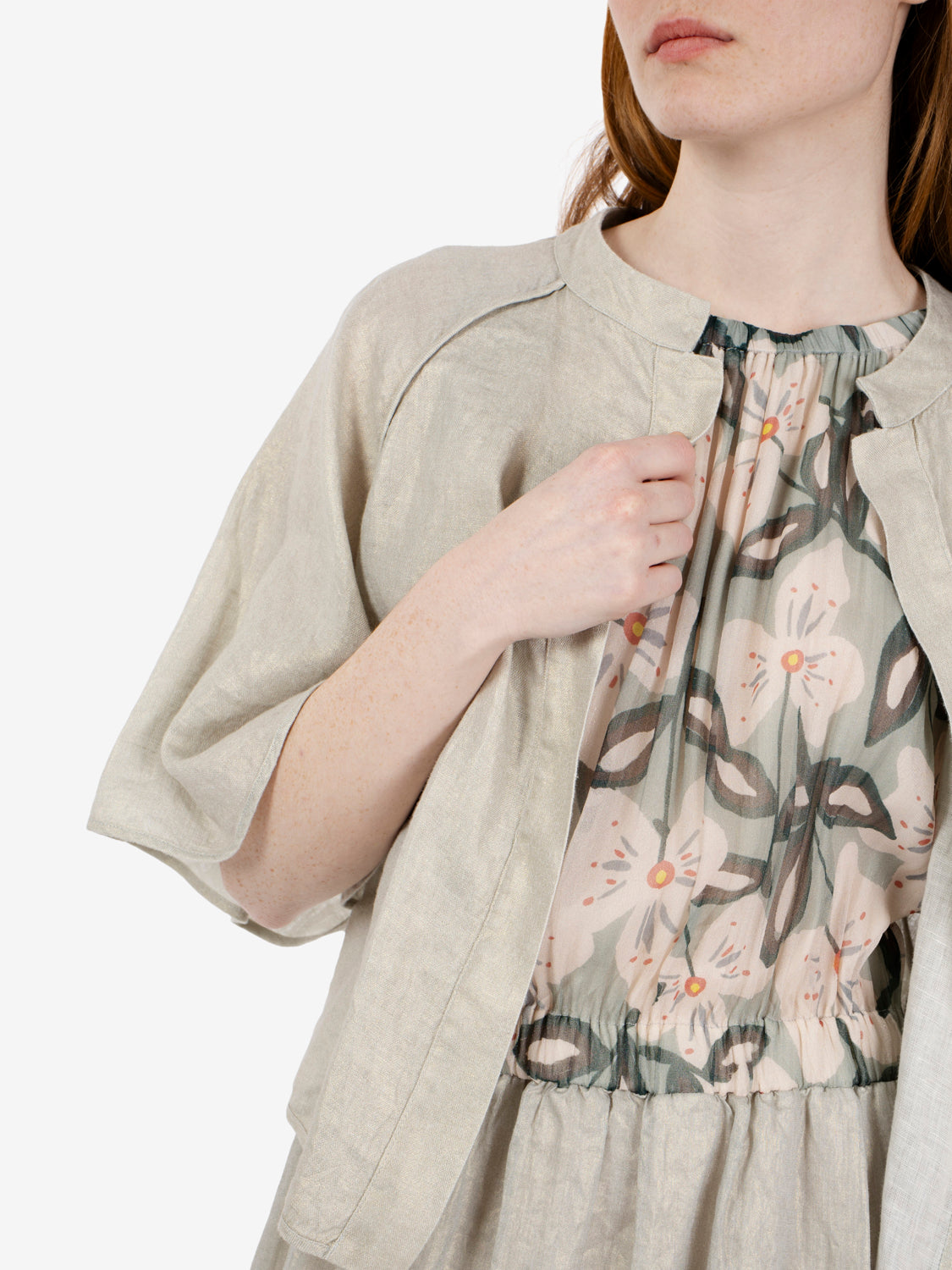 Kimono in lino salvia