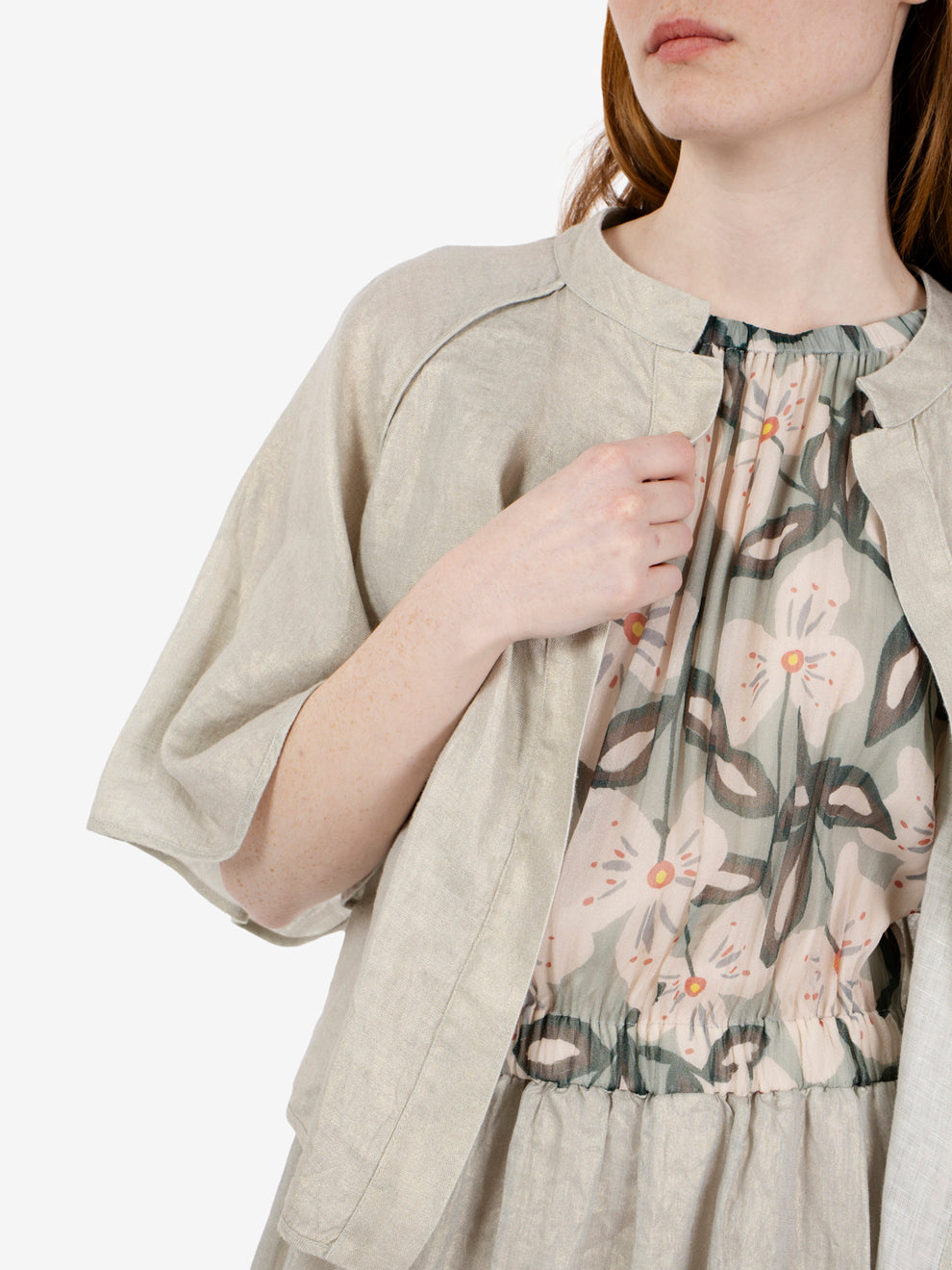 Kimono in lino salvia
