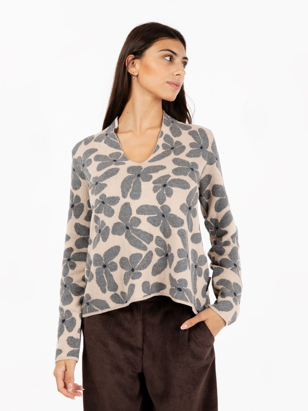 Floral patterned sweater