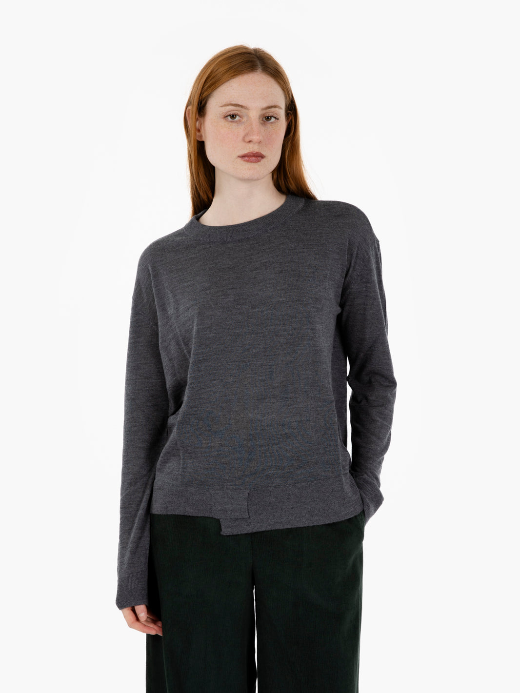 Maglia girocollo grigio melange
