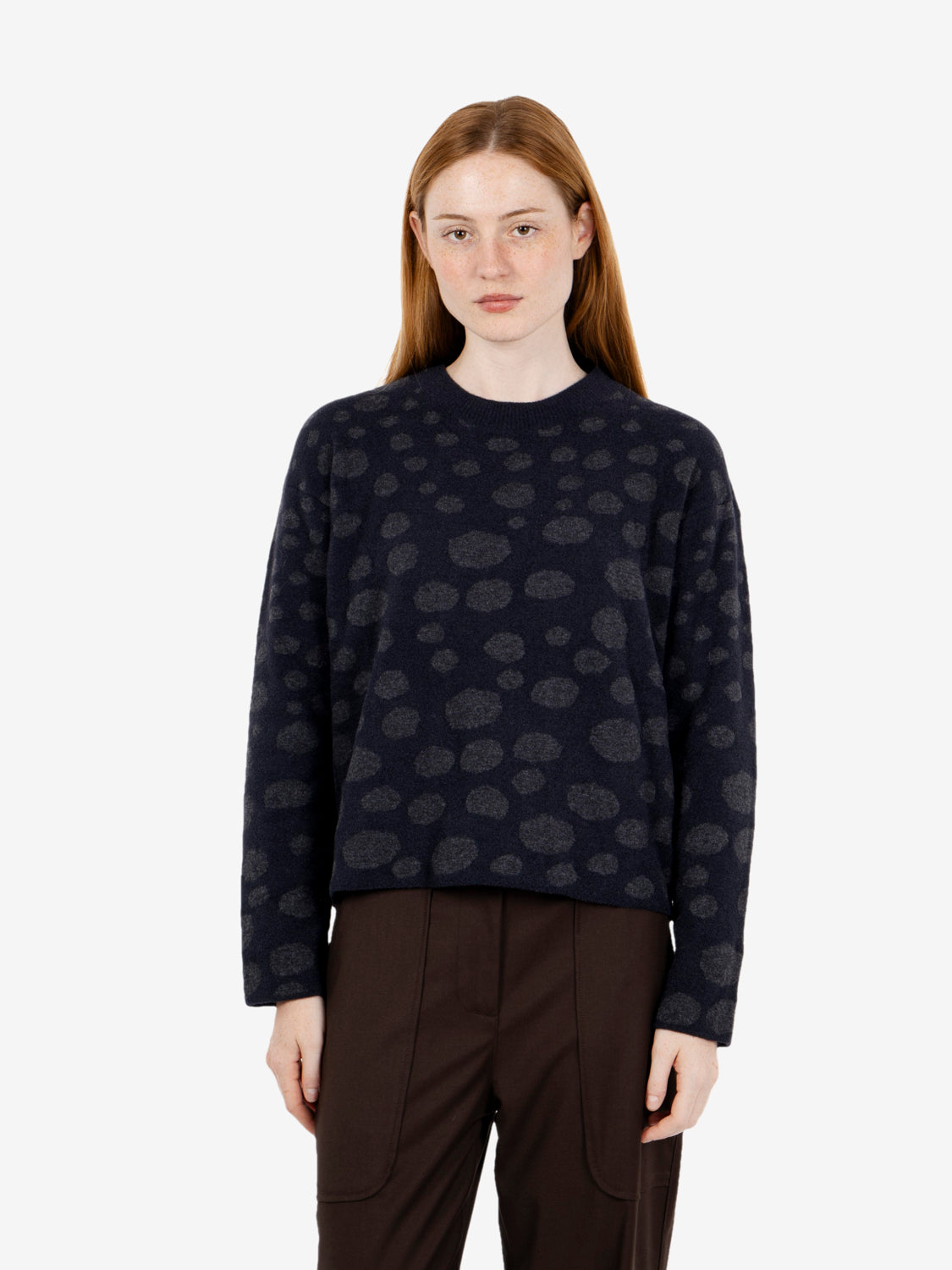 Anthracite / black polka dot sweater