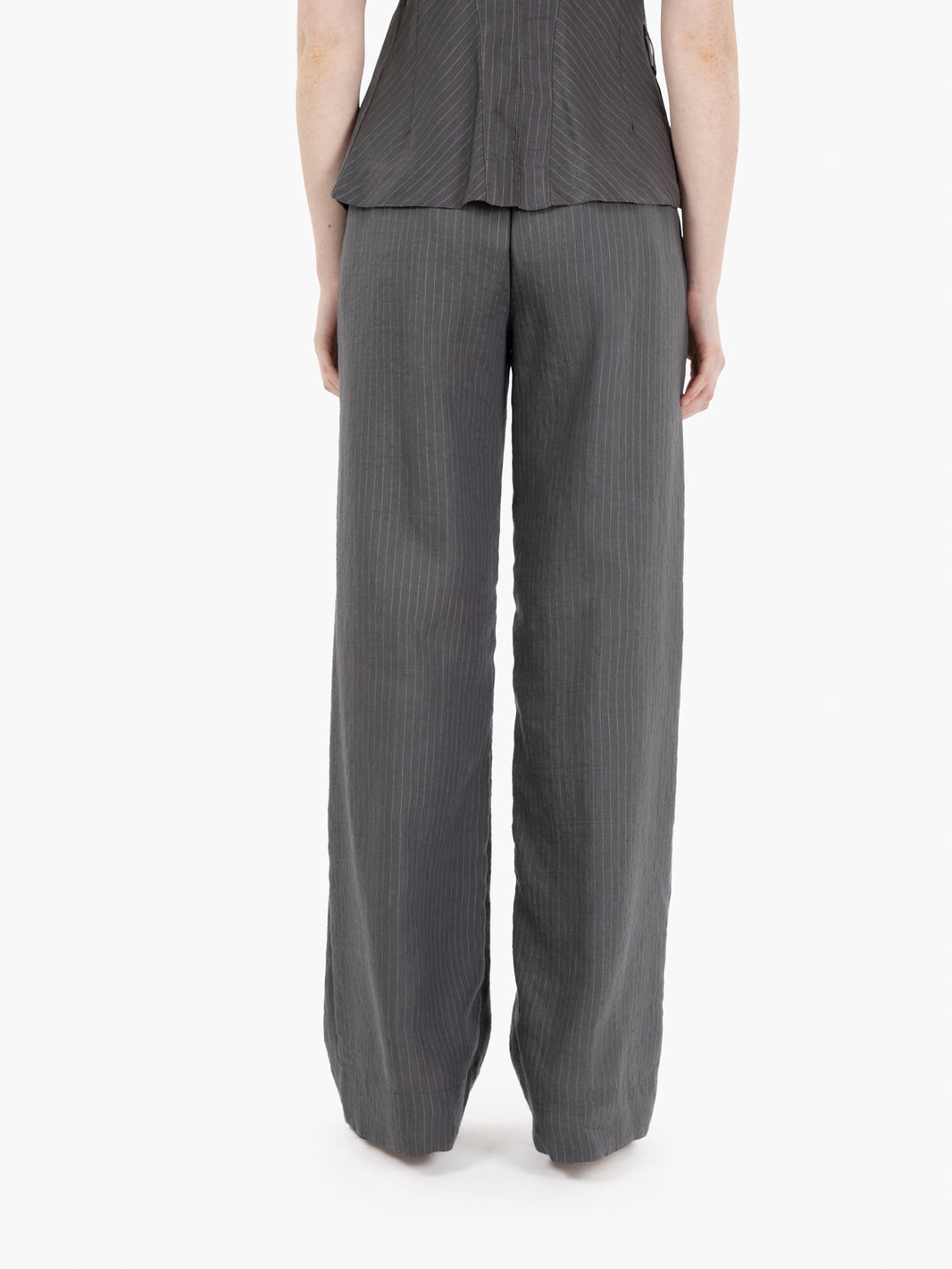 Pantalone palazzo gessato grigio