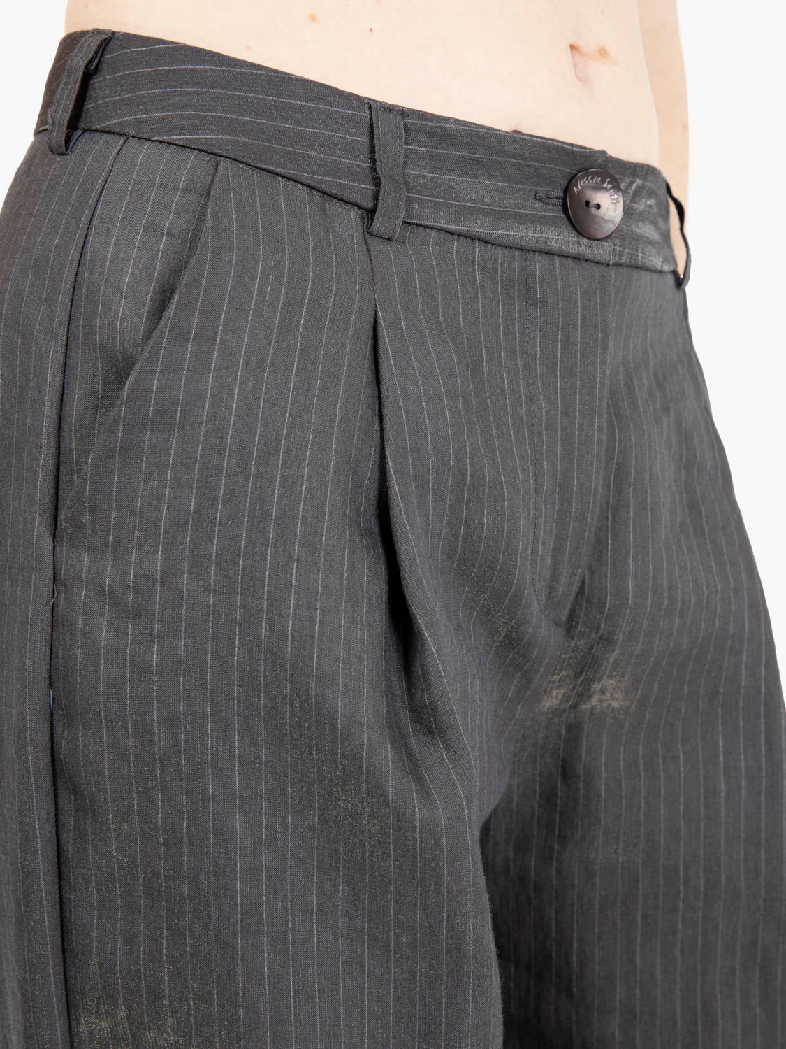 Pantalone palazzo gessato grigio