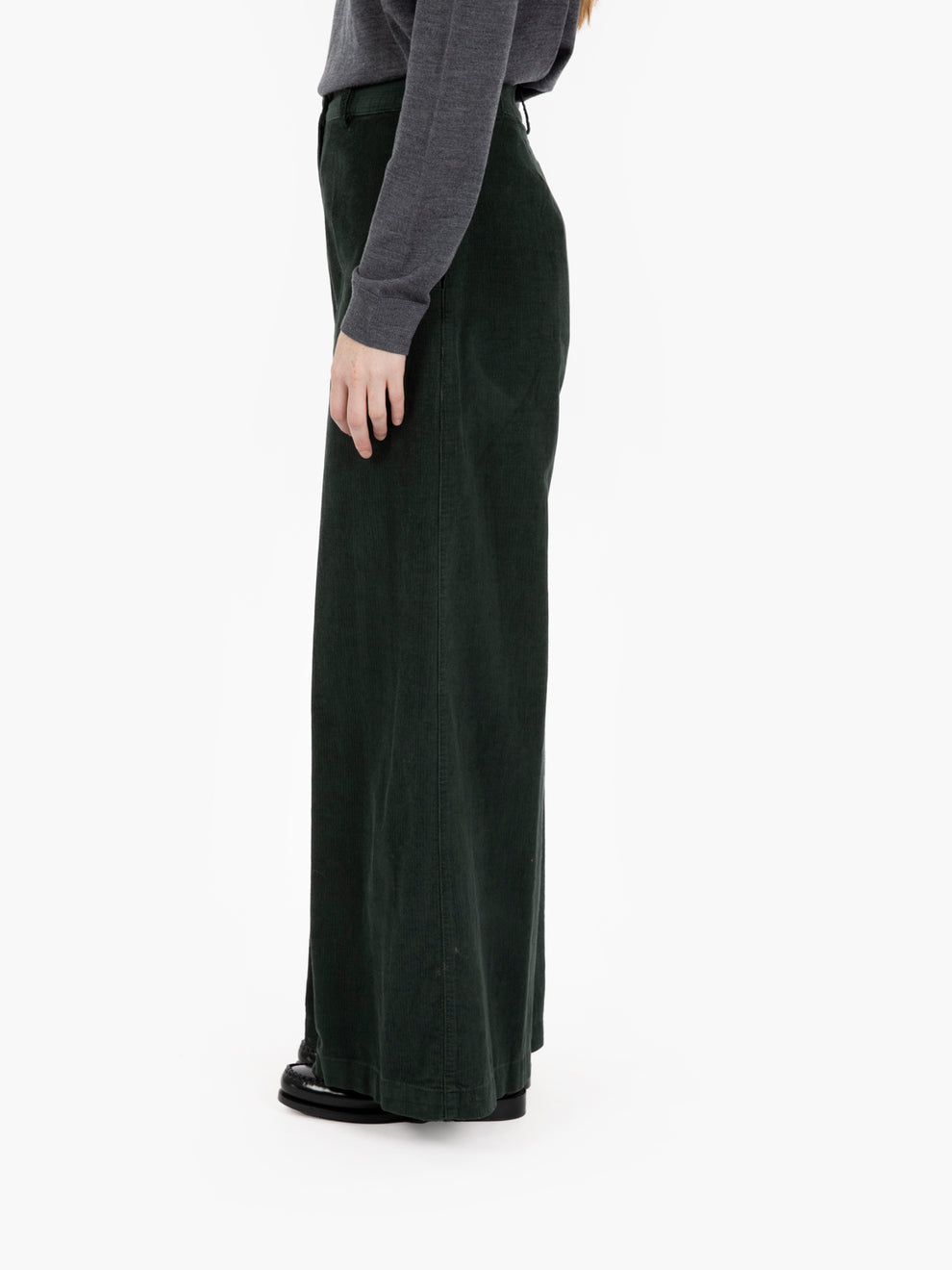 Pantaloni a palazzo in velluto verdi