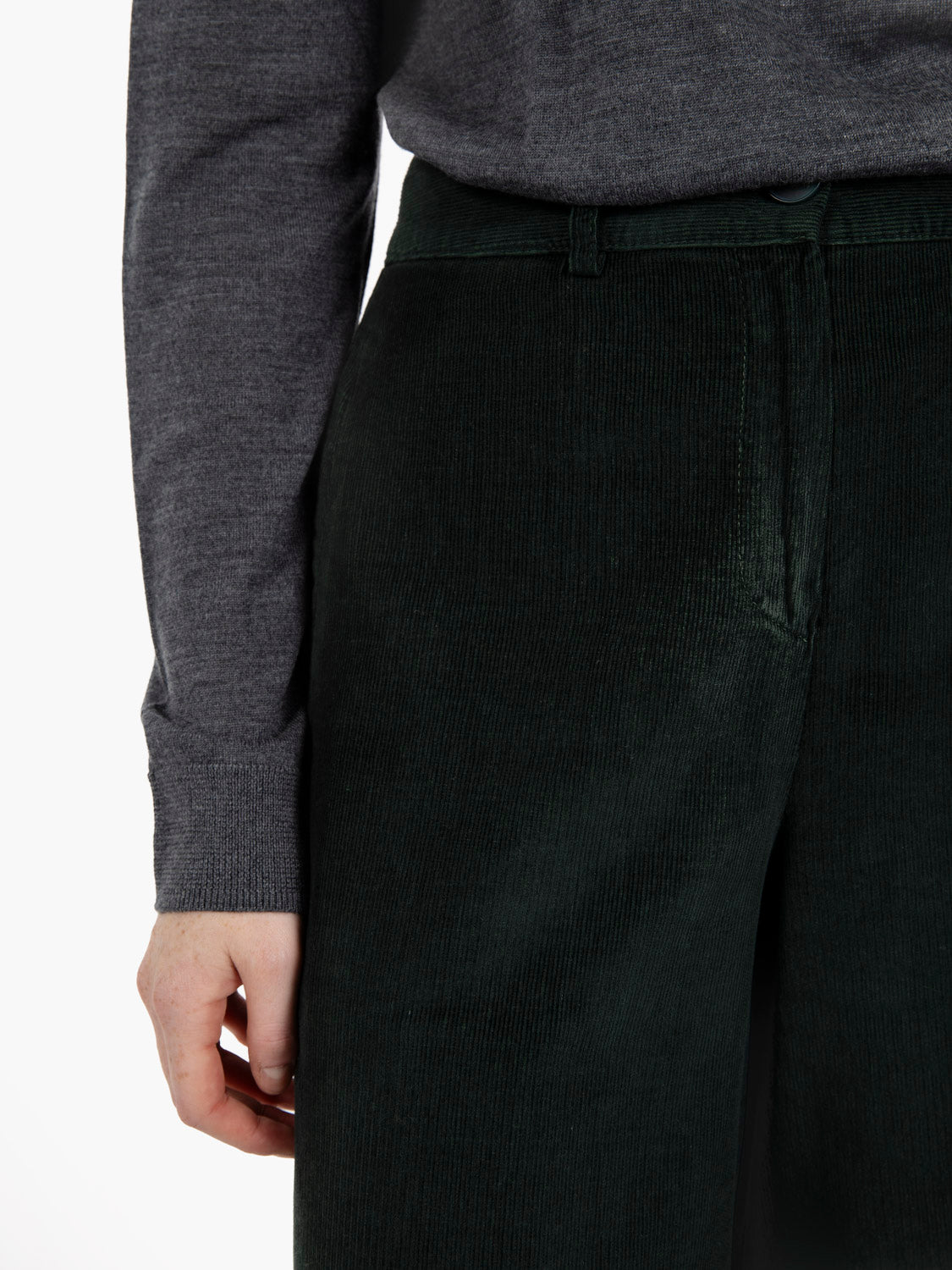 Pantaloni a palazzo in velluto verdi