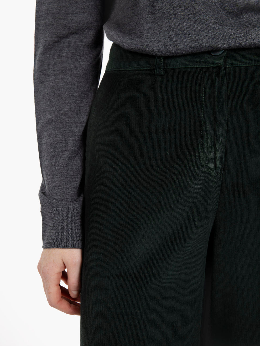 Pantaloni a palazzo in velluto verdi