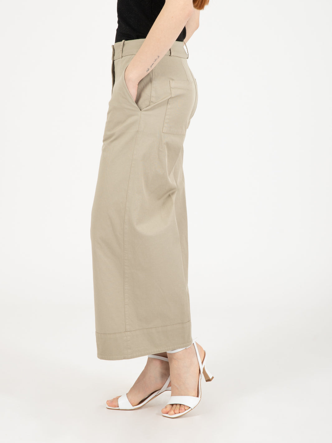 Wide trousers in linen blend gres