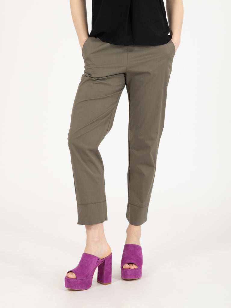ALESSIA SANTI - Pantaloni in misto cotone khaki
