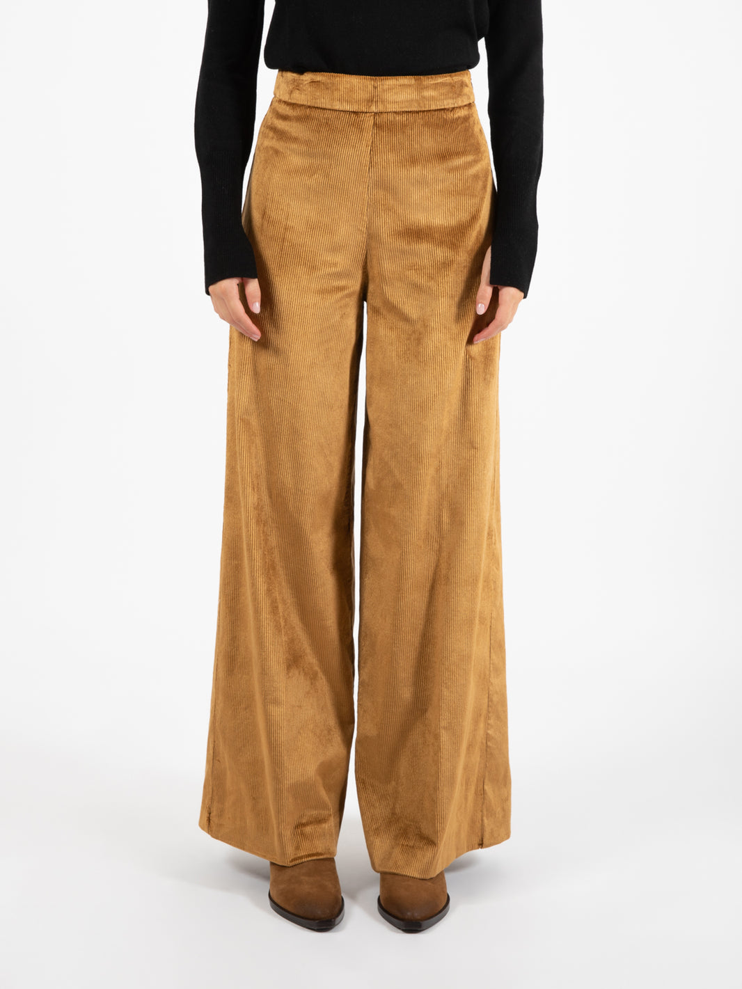 Pantaloni in velluto ambra