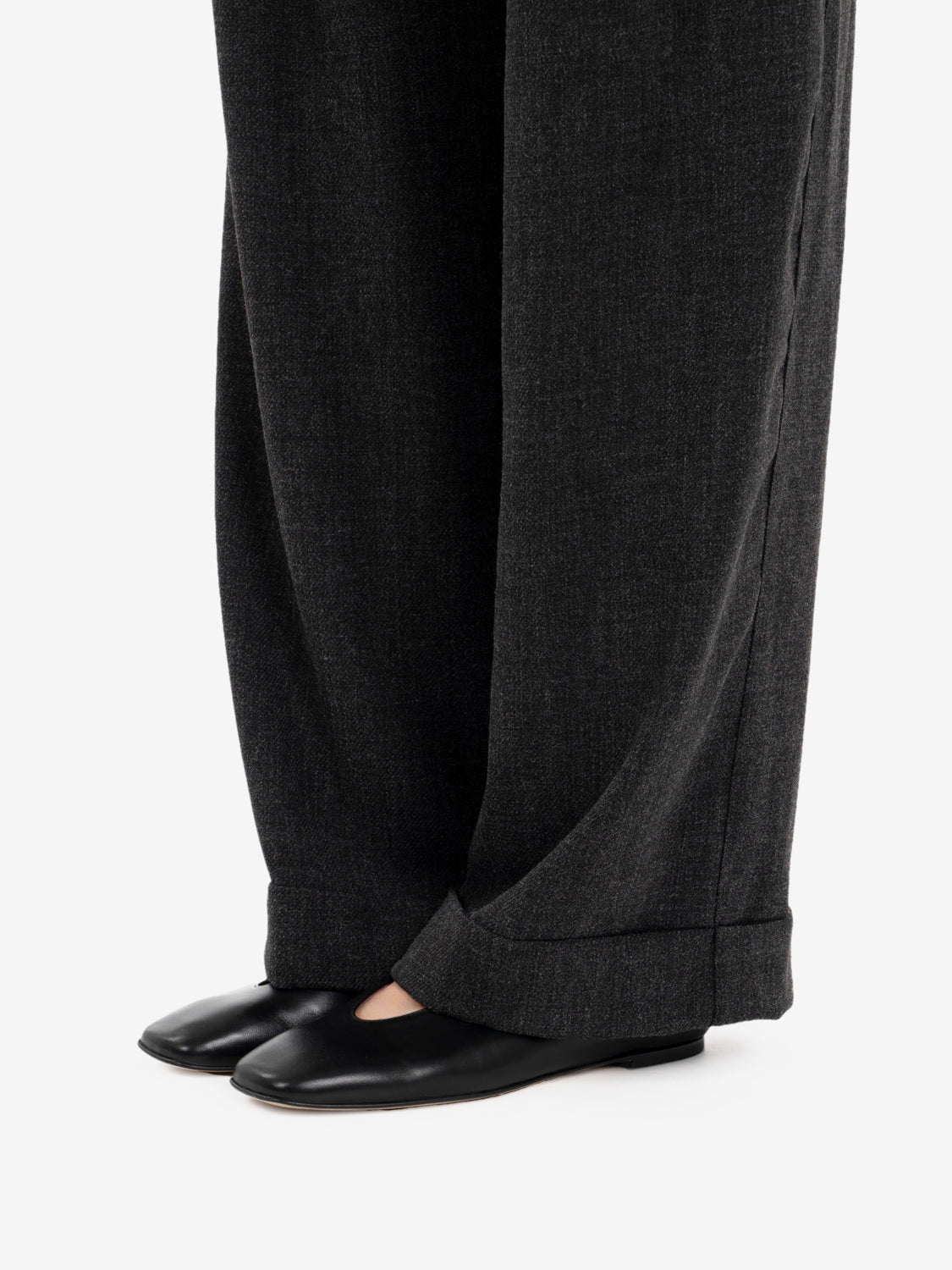 Pantaloni palazzo grigo melange