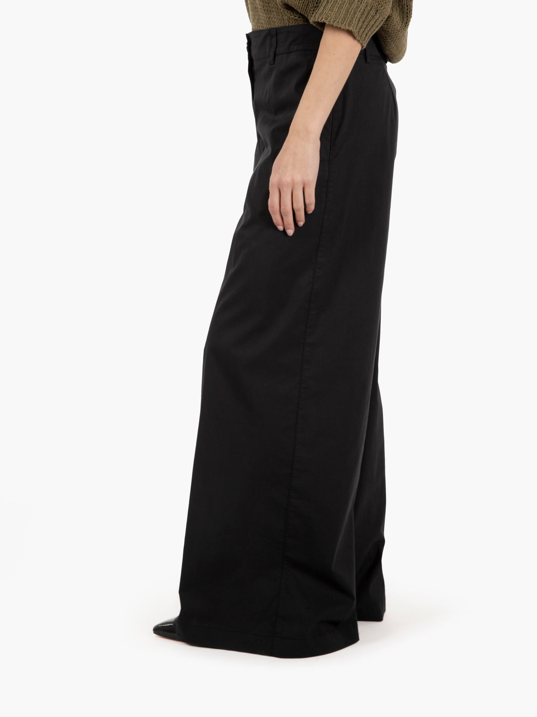 Pantaloni palazzo nero diamante