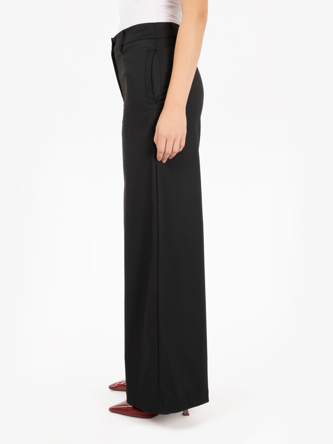 Pantaloni palazzo nero diamante