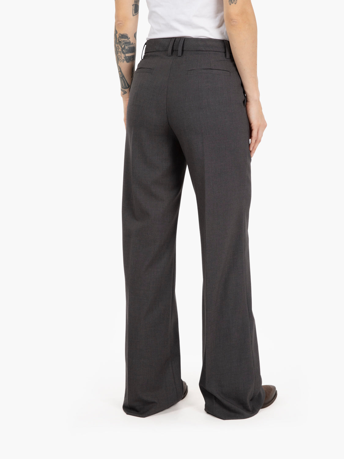 Grey regular fit trousers