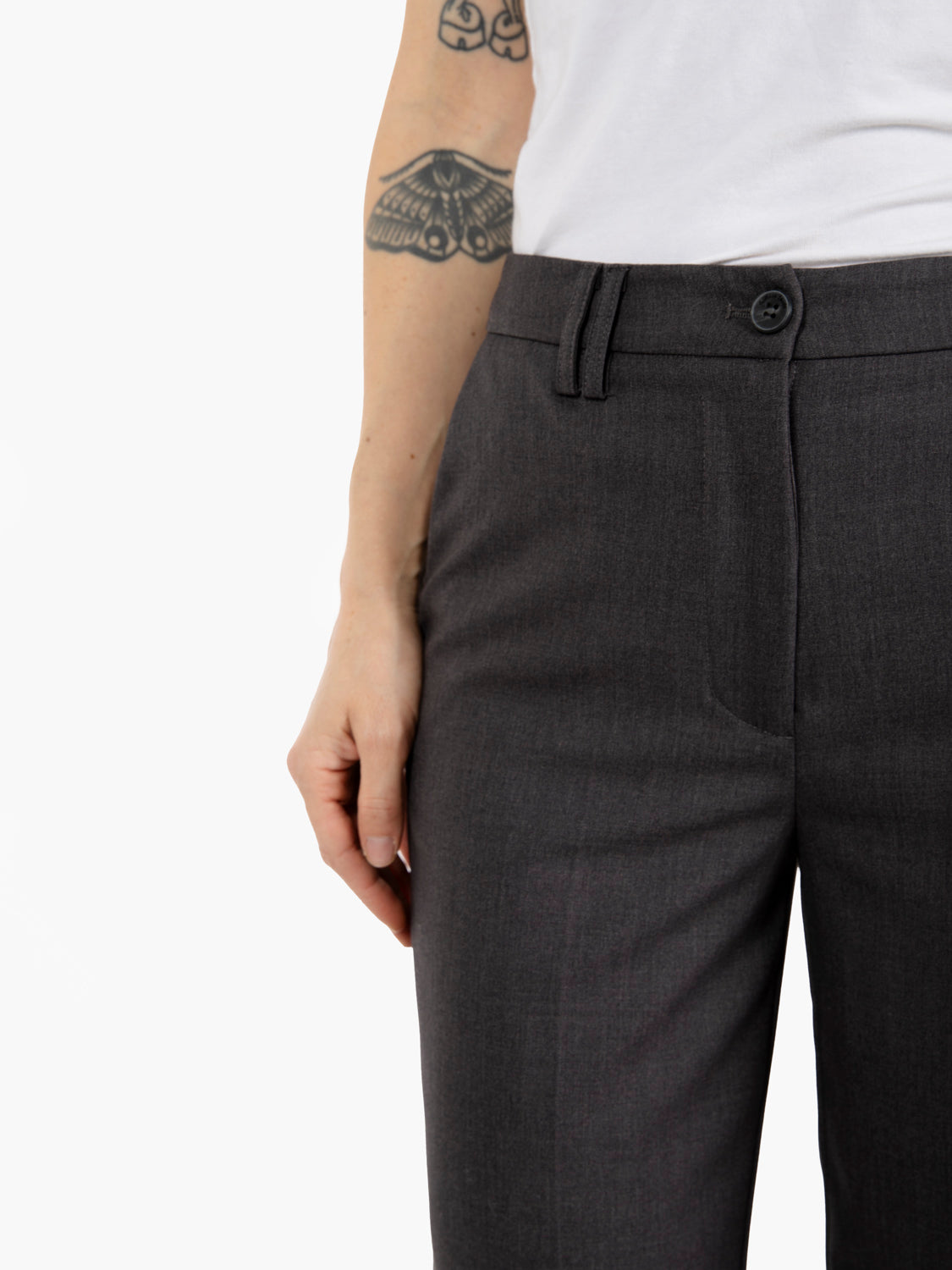 Grey regular fit trousers
