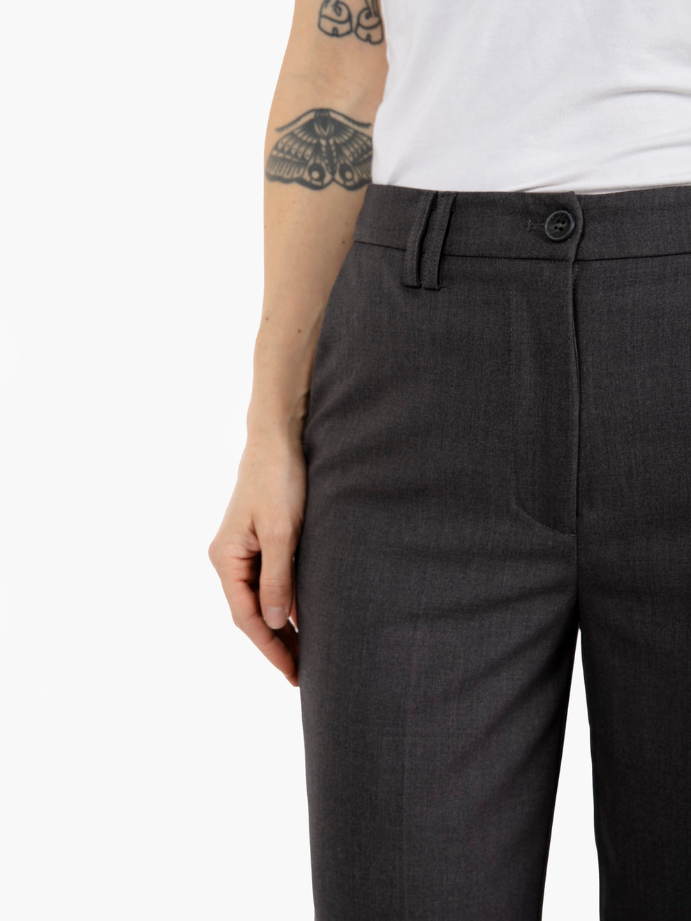 Grey regular fit trousers
