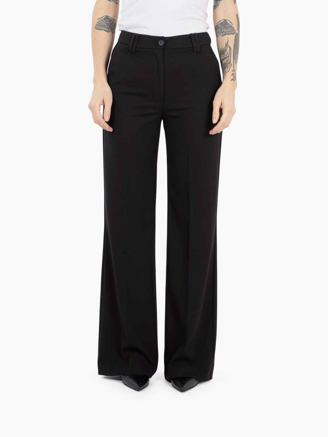 Black regular fit trousers