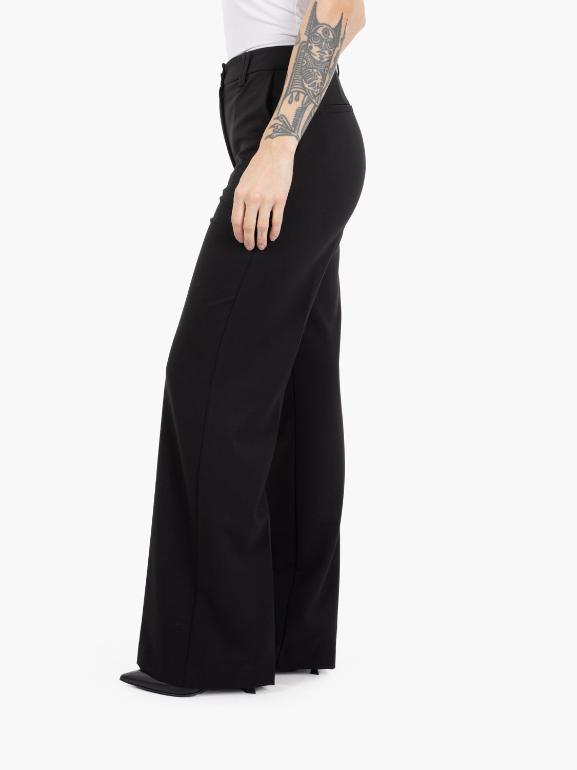 Black regular fit trousers