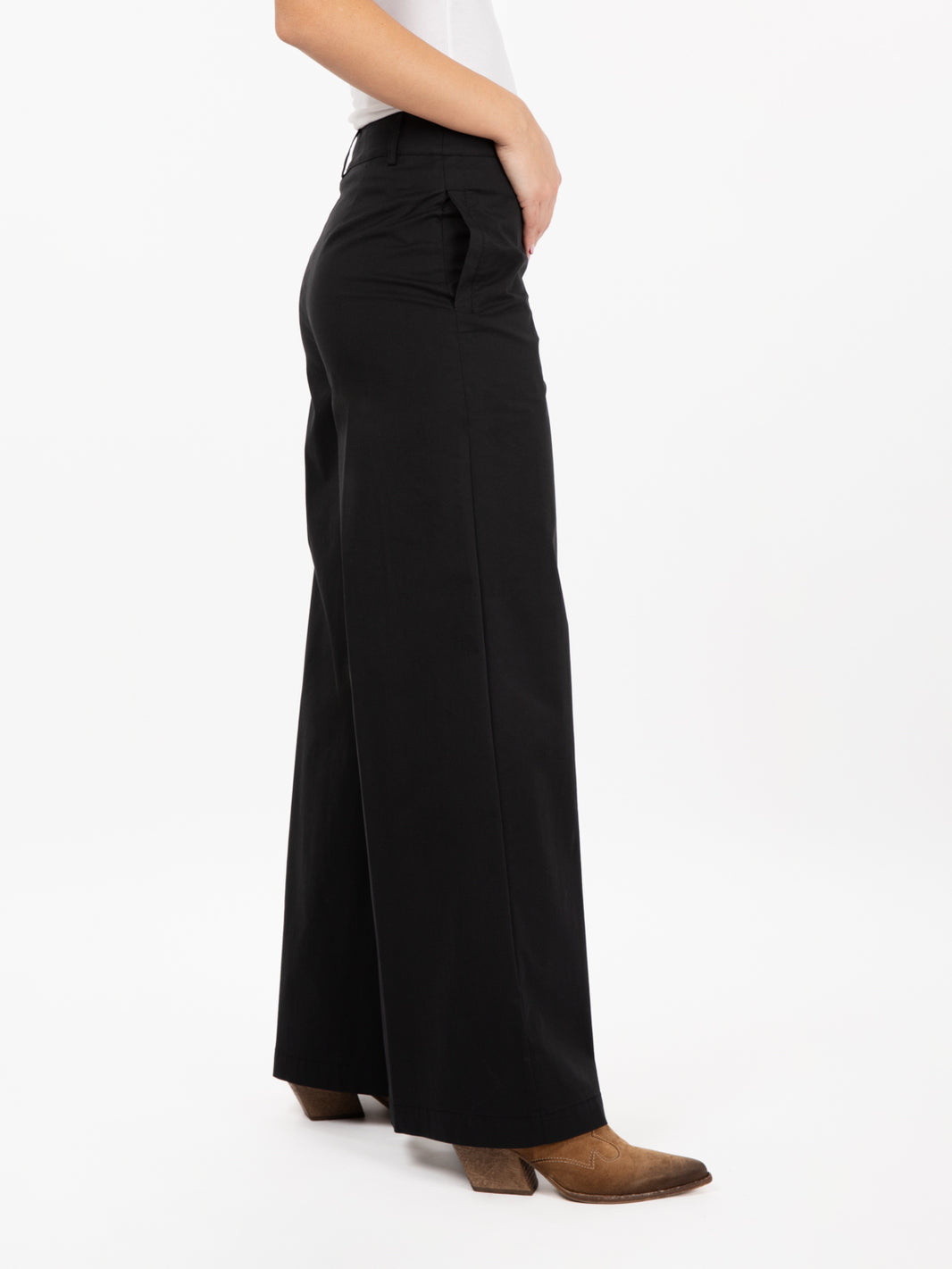 Pantaloni wide nero diamante