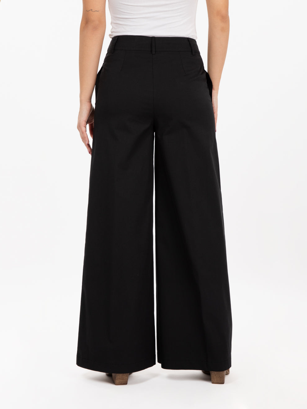 Pantaloni wide nero diamante