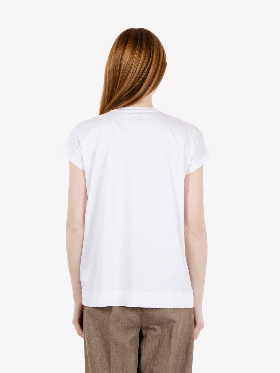 White cotton jersey T-shirt