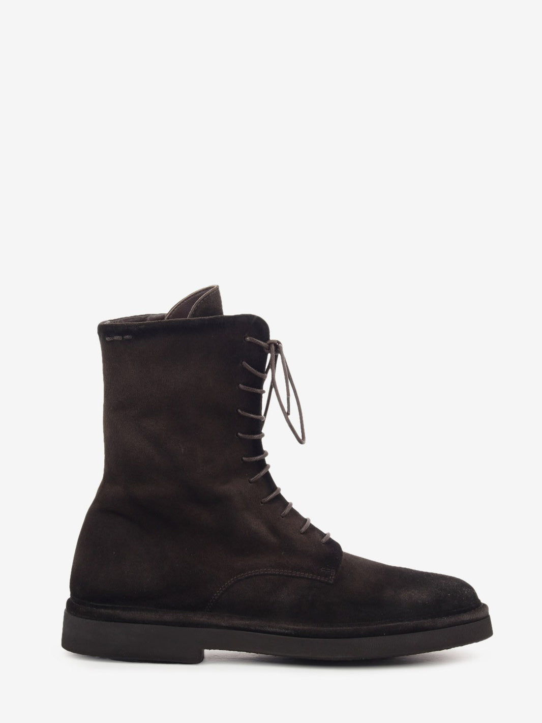Moka suede combat boots