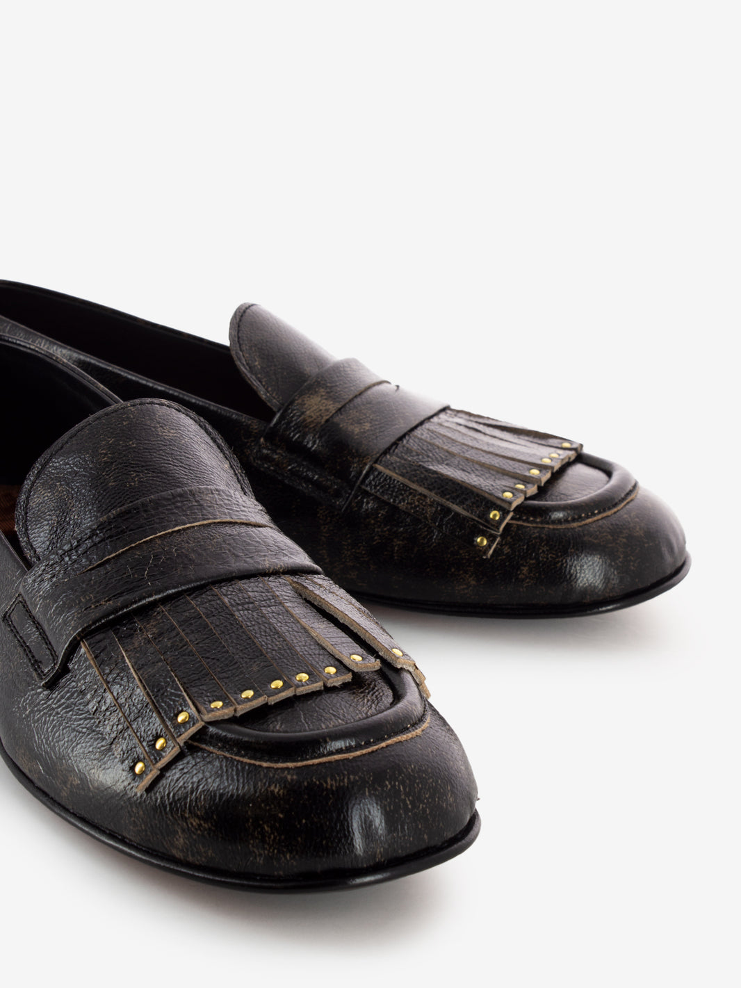 Mocassini con frangia nero used