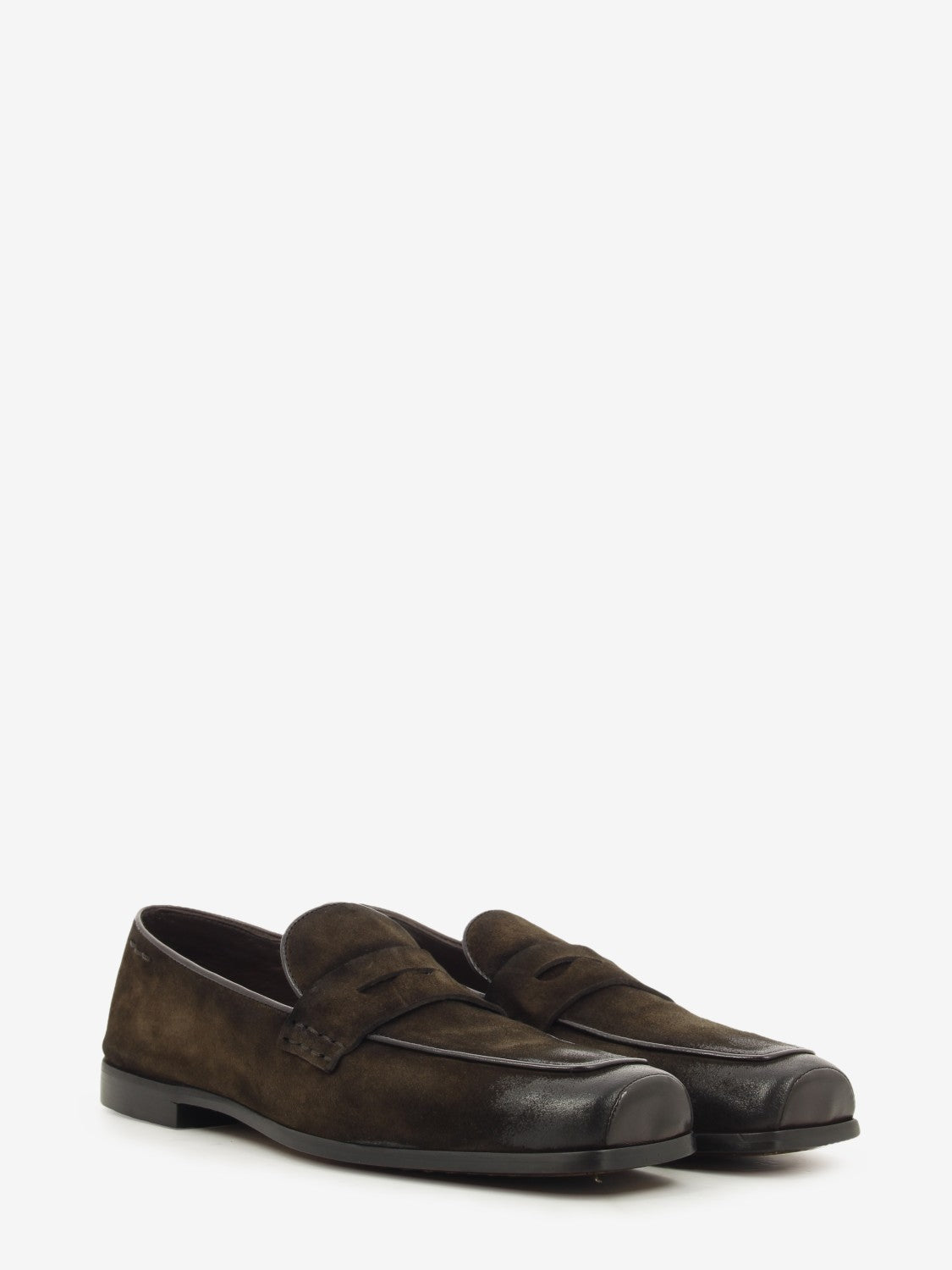 Mocassini in nappa telato marrone