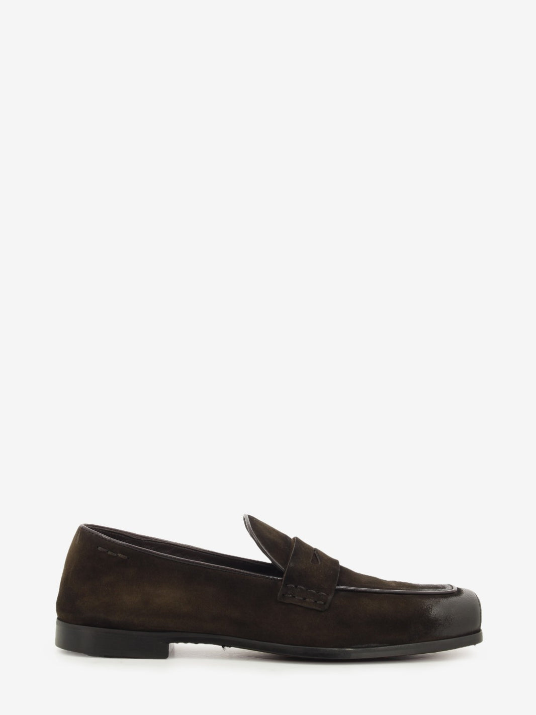 Mocassini in nappa telato marrone