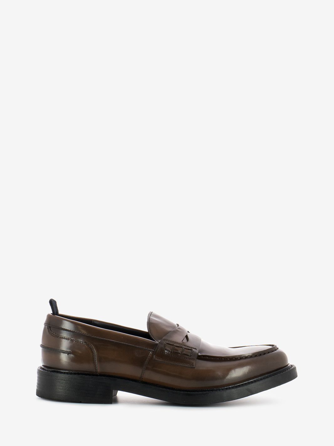 Mocassini Loafer lavato su pietra in cuoio marrone