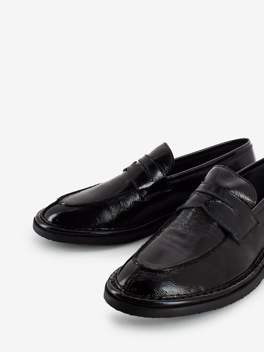 Mocassini vernice in pelle nero