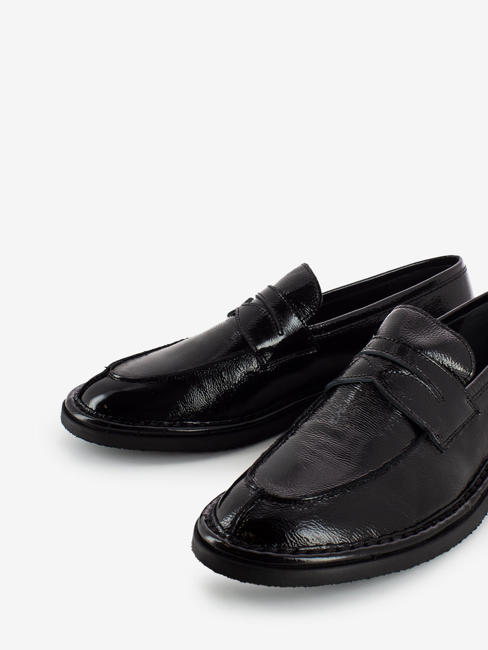 Mocassini vernice in pelle nero