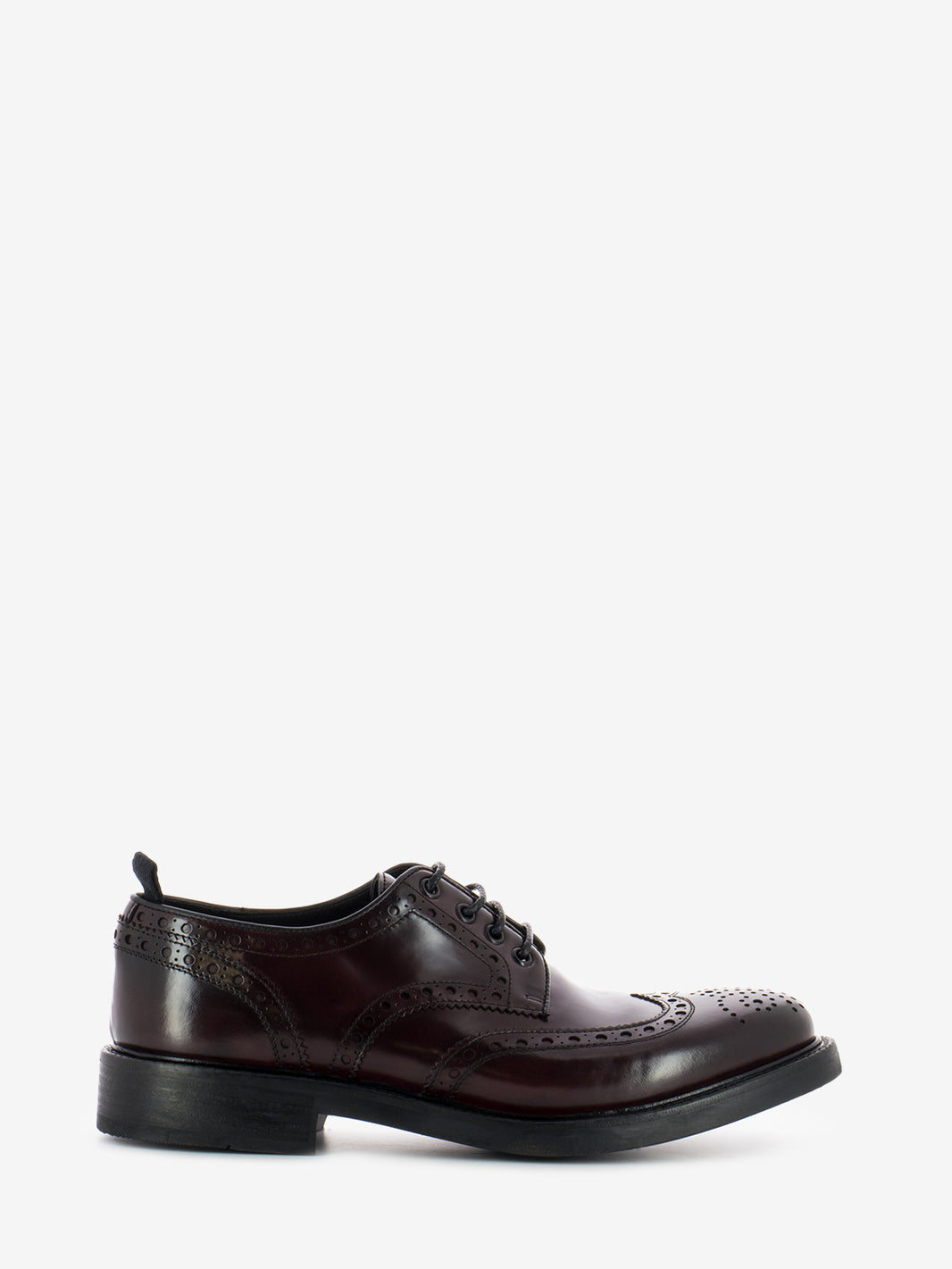 Scarpa derby con brogues amaranto